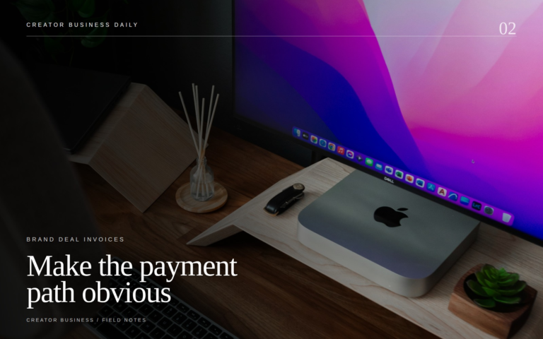 Creator workstation with the editorial line Make the payment path obvious