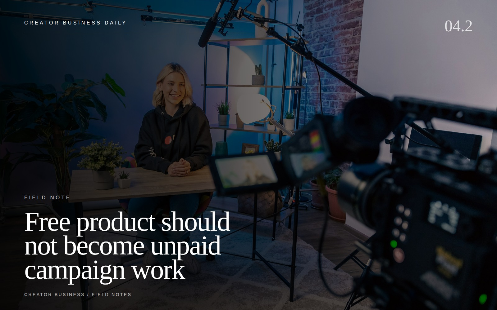 PRODUCT SEEDING supporting editorial visual
